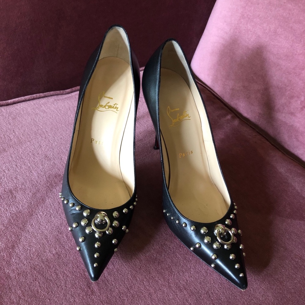 Christian Louboutin door knock leather heels